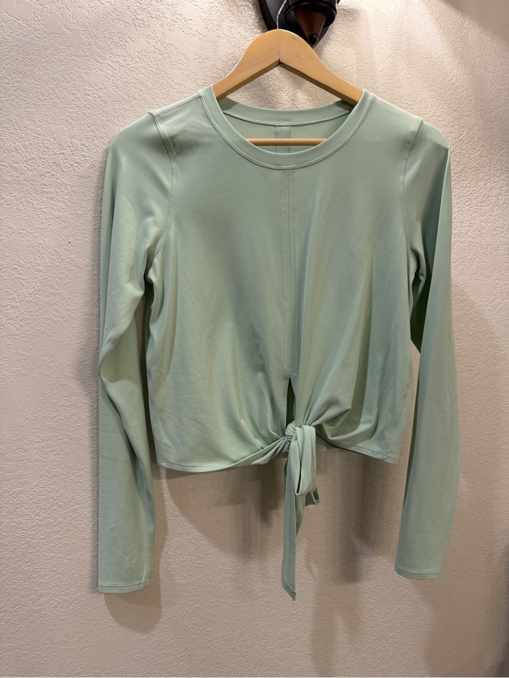 lululemon Mint Green Long Sleeve Tie-Front Top. Like new